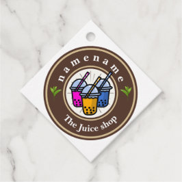 Moderne Bubble Theemelkwinkel Café Personeelsnaam  Bedankjes Labels