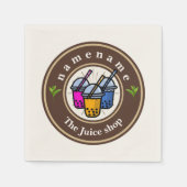 Moderne Bubble Theemelkwinkel Café Personeelsnaam  Servet (Voorkant)