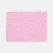 Moderne Bubblegum/Perzik Schachbrett Fleece Deken (Voorkant (Horizontaal))