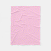 Moderne Bubblegum/Perzik Schachbrett Fleece Deken (Voorkant)