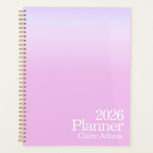 Moderne Bubblegum Roze Ombre Planner (Voorkant)