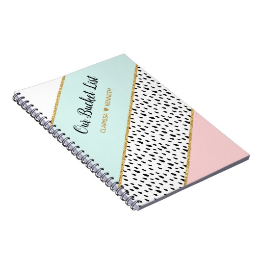 Moderne 'Bucket List Couple Keepomwille Journal' Notitieboek (Rechterzijde)