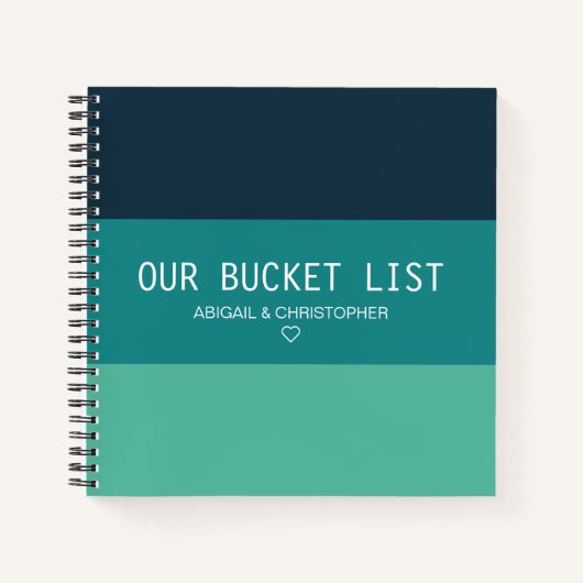 Moderne 'Bucket List Couple Keepomwille Journal' Notitieboek (Voorkant)