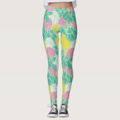 Moderne Bud & Flower Bold Patroon Athleisure Leggings (Voorkant)