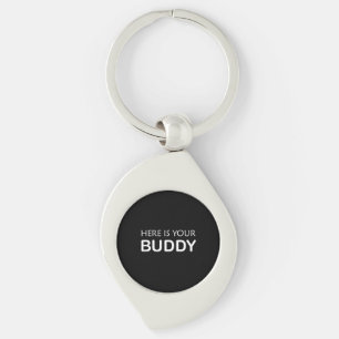 Moderne Buddy sleutelhanger – minimalistische sleu