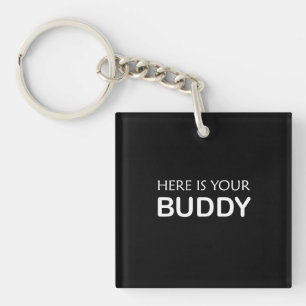 Moderne Buddy sleutelhanger – minimalistische sleu