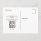 Moderne Budget Bruiloft Bewaar de Datum Foto QR Co Aankondigingskaart (Achterkant)
