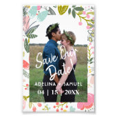 Moderne budget bruiloft chic bloemen foto bewaar d afdruk (Voorkant)