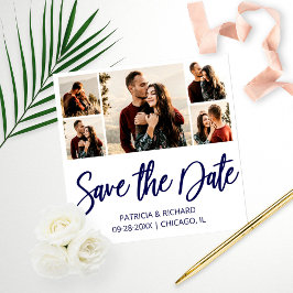 Moderne Budget Bruiloft Save The Date Foto Collage Afdruk