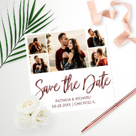 Moderne Budget Bruiloft Save The Date Foto Collage Afdruk