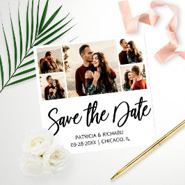 Moderne Budget Bruiloft Save The Date Foto Collage Afdruk