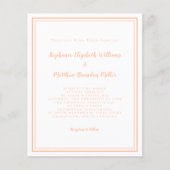 Moderne Budget Eenvoudige Peach Chic Bruiloft Uitn (Voorkant)