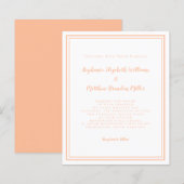 Moderne Budget Eenvoudige Perzik Chic Trouw Uitnod (Voorkant / Achterkant)