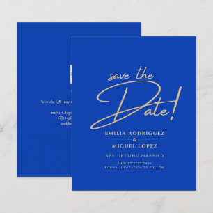 Moderne budget Royal Blue Monochrome Wedding
