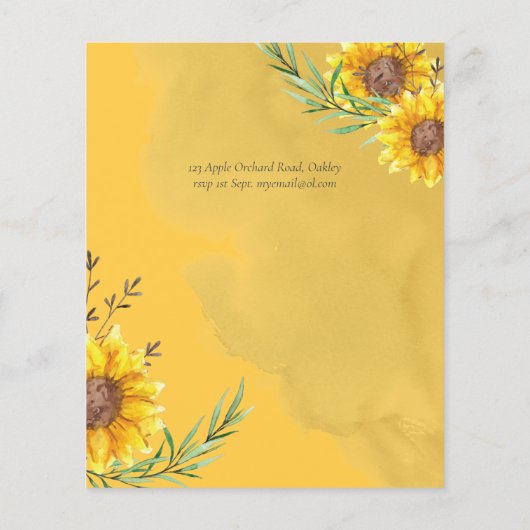 Moderne BUDGET Sunflower Yellow Wedite (Achterkant)