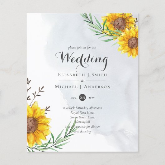 Moderne BUDGET Sunflower Yellow Wedite (Voorkant)