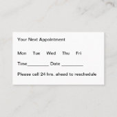 Moderne budget tandarts afspraak Visitekaartjes Afsprakenkaartje (Achterkant)