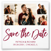 Moderne budgetbruiloft bespaart de datum waarop de foto afdruk (Voorkant)