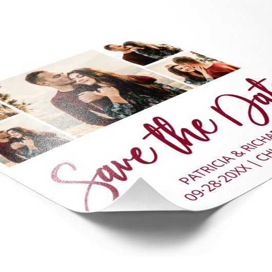 Moderne budgetbruiloft bespaart de datum waarop de foto afdruk (Hoek)