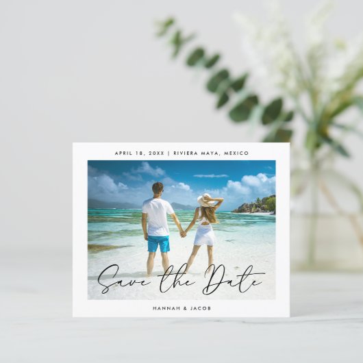 Moderne budgetfoto Bewaar de datum (Staand voorkant)