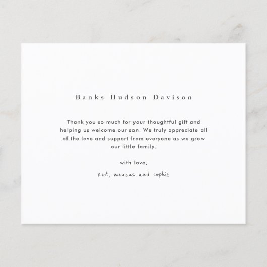 Moderne budgetfoto Collage Baby Hartelijk dank (Achterkant)