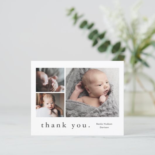 Moderne budgetfoto Collage Baby Hartelijk dank (Staand voorkant)
