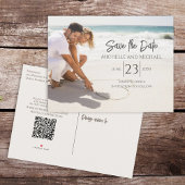 Moderne budgetfoto Save the Date Wedding QR Code Aankondigingskaart
