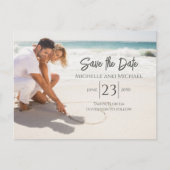 Moderne budgetfoto Save the Date Wedding QR Code Aankondigingskaart (Voorkant)