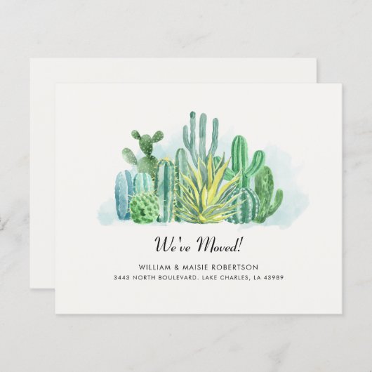 Moderne budgettaire cacti - weve bewegende aankond (Voorkant / Achterkant)