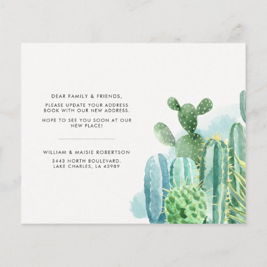 Moderne budgettaire cacti - weve bewegende aankond (Achterkant)