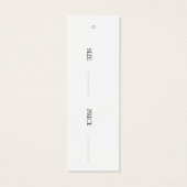 Moderne budgettaire Logo Mode Verhangend prijsLabe Mini Visitekaartjes (Achterkant)