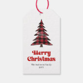 Moderne Buffalo Boom Kerstcadeaukaart Cadeaulabel (Achterkant)