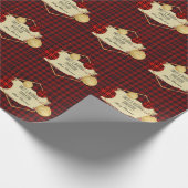 Moderne Buffalo Plaid Gouden Kerst Persoonlijk Cadeaupapier (Hoek)