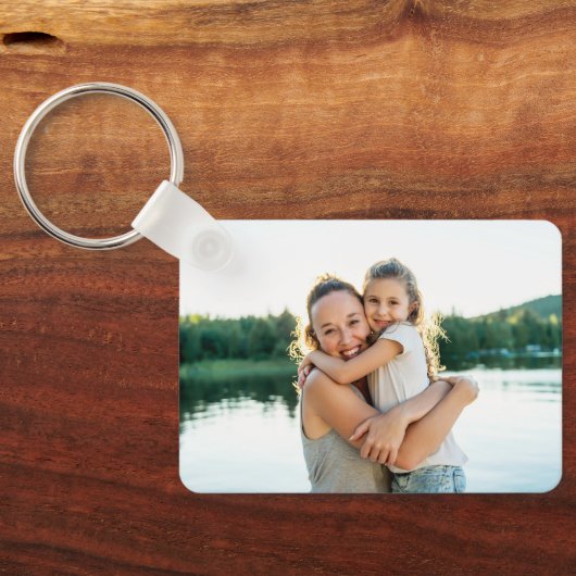 Moderne Buffalo Plaid Mama Vastgestelde datum Foto Sleutelhanger (Achterkant)