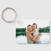 Moderne Buffalo Plaid Moeder Opgerichte Datum Foto Sleutelhanger (Achterkant)