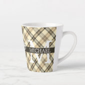 Moderne Buffalo Plaid Monogram Kerstvakantie Latte Mok (Rechts)