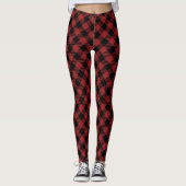 Moderne Buffalo Plaid Patroon Tijdloos Checkerboar Leggings (Voorkant)