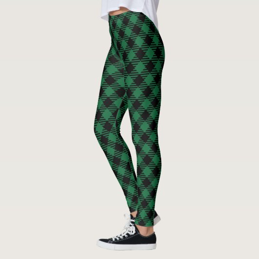 Moderne Buffalo Plaid Patroon Tijdloos Checkerboar Leggings (Links)