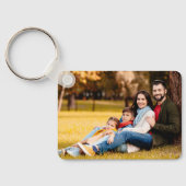 Moderne Buffalo Plaid Vader Opgerichte Datum Foto Sleutelhanger (Achterkant)