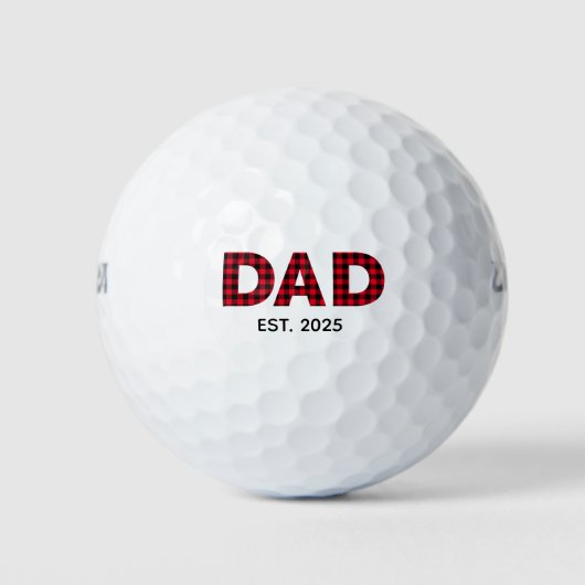 Moderne Buffalo Plaid Vader Oprichtingsdatum Golfballen (Voorkant)