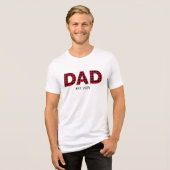 Moderne Buffalo Plaid Vader Oprichtingsdatum Tri-Blend Shirt (Voorkant volledig)