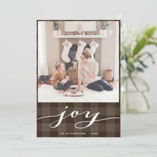 Moderne Buffalo Pset Elegant Script WERKT eenvoudi Feestdagenkaart (Staand voorkant)