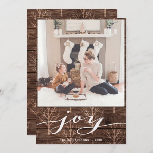 Moderne Buffalo Pset Elegant Script WERKT eenvoudi Feestdagenkaart (Voorkant / Achterkant)