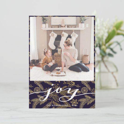 Moderne Buffalo Pset Elegant Script WERKT eenvoudi Feestdagenkaart (Staand voorkant)