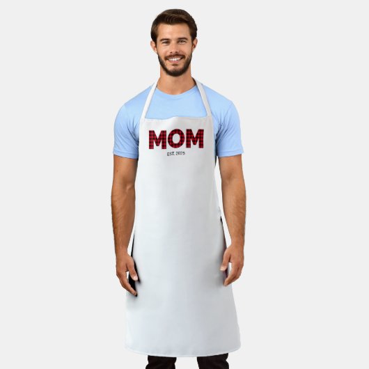 Moderne Buffel Plaid Mom Vastgestelde datum Schort (Gedragen)