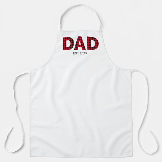 Moderne Buffel Plaid Papa Vastgestelde datum Schort (Voorkant)