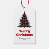 Moderne buffelboom cadeaukaart rood groen ontwerp cadeaulabel (Voorkant)