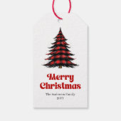Moderne buffelboom cadeaukaart rood groen ontwerp cadeaulabel (Achterkant)