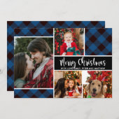 Moderne Buffelfoto met kerstkaart voor collage (Voorkant / Achterkant)