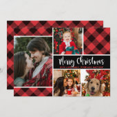 Moderne Buffelfoto met kerstkaart voor collage (Voorkant / Achterkant)